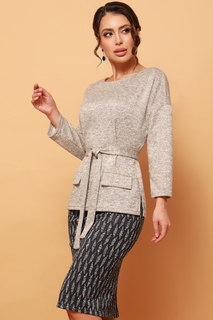 Костюм женский DSTrend Роскошная пара бежевый 48