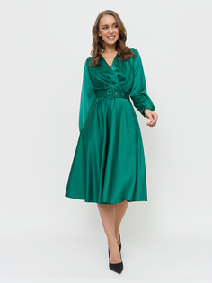 Платье женское BrandStoff BS20126 зеленое 50 RU