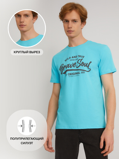 Футболка мужская Zolla 01411320W0536000 бирюзовая 3XL