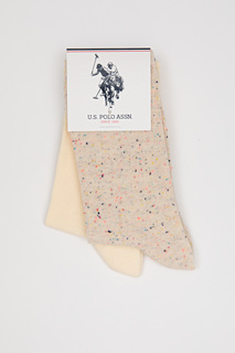 Комплект носков женских U.S. POLO Assn. A082SZ013P01ZERDA-SK21-S бежевых one size