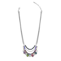 Колье из бижутерного сплава 43,5 см TARATATA TT-W23-10117-10M, бусины/смола/стразы