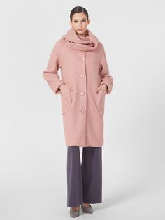 Пальто женское Lo 01241003 розовое 42 RU