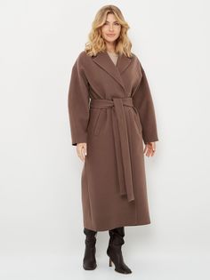 Пальто женское Giulia Rosetti 67115 коричневое 42 RU