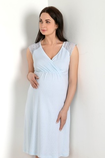 Ночная сорочка для беременных женская Виолетта Мамочка-4 голубая 46 RU
