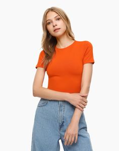 Футболка женская Gloria Jeans GKT020716 оранжевая XS