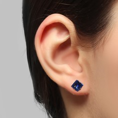 Серьги пусеты из бижутерного сплава Queen Fair 9681675, стразы