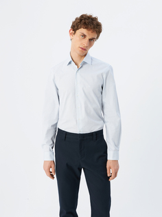 Рубашка мужская Calvin Klein K10K1099650GY голубая, размер 43