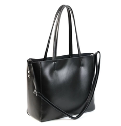Женская кожаная сумка шоппер трапеция 8689-220 Блек (131420) Fuzi House