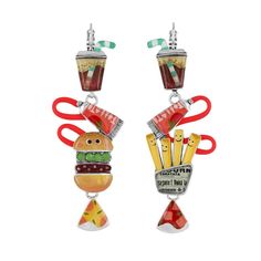 Серьги подвески из бижутерного сплава TARATATA TT-W23-08758-10M, смола/резина