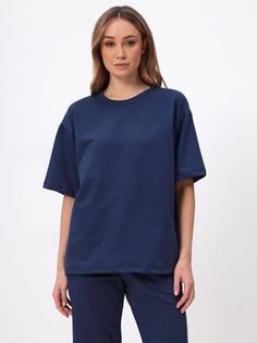 Футболка женская MOM №1 MOM-2151 синяя 3XL
