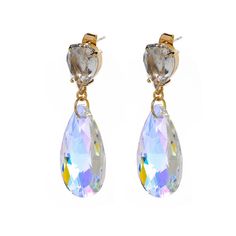 Серьги подвески из бижутерного сплава Moon Paris MRQ-23.12-096, кристалл