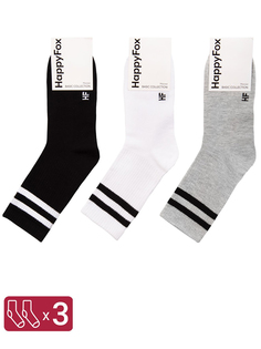 Комплект носков мужских HappyFox HFET8003NB разноцветных 27-29, 3 пары