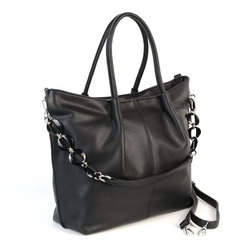 Женская сумка шоппер из эко кожи 035-960 Блек (129585) Fuzi House