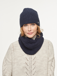 Комплект женский (шапка, шарф-снуд) VAY 202-8701 one size, синий