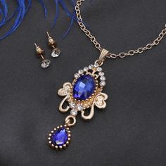 Колье+серьги из бижутерного сплава Queen Fair 2531491, стразы