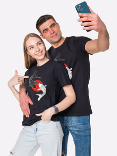 Футболка унисекс HappyFox HF9111A черная 52 RU