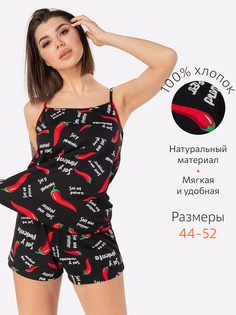 Пижама женская HappyFox HF4100MSP черная 50 RU