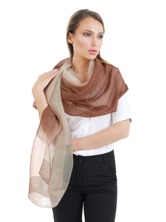 Палантин женский Le Motif Couture SQ01-7 бежево-коричневый, 195х85 см