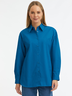 Рубашка женская oodji 13K11041 синяя 34 EU