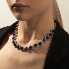 Колье из бижутерного сплава 32 см Queen Fair 7992661, стразы