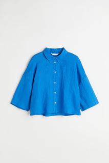 Рубашка женская H&M 972815009 синяя XL