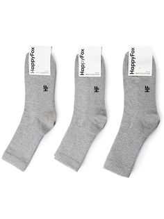 Комплект носков мужских HappyFox HFET10100NB серых 27-29, 3 пары