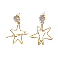 Серьги подвески из бижутерного сплава Moon Paris MR-23.12-056, кристалл