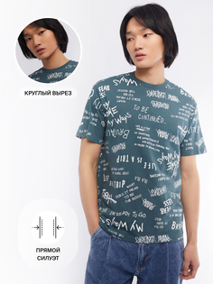 Футболка мужская Zolla 01411325Q07360P0 бирюзовая M