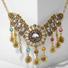 Колье из бижутерного сплава 30 см Queen Fair 9627011, стразы