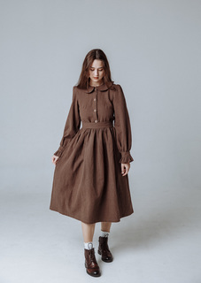 Платье женское Kinfolk Clothes шоколадница коричневое S