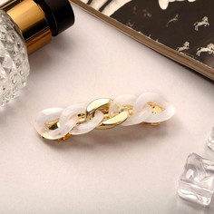 Заколка-автомат Queen Fair 6970682 золотисто белая, 1 шт