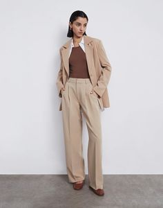Брюки женские Gloria Jeans GPT009613 бежевые 48/170