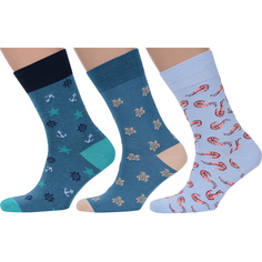 Комплект носков мужских MoscowSocksClub msk3-М29 бирюзовых; голубых; бежевых; оранжевых 29