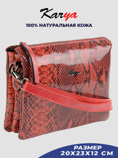 Сумка кросс-боди женская Karya 3012K, красный/питон