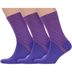 Комплект носков мужских Нева-Сокс 3-МН-НС фиолетовых 25