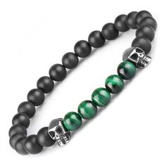 Браслет из резины р.19 Everiot LNS-2098-19, агат/малахит