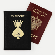 Обложка для паспорта мужская 9761373 чёрная No Brand