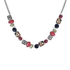 Колье из бижутерного сплава 45 см TARATATA TT-W23-06119-10M, бусины/смола/стразы