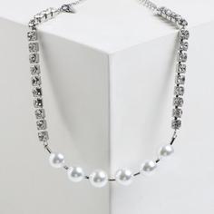 Колье из пластика/бижутерного сплава 30 см Queen Fair 6997694, стразы/пластик