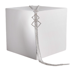 Набор 2 предмета: серьги, кулон "Элегантность" ромбы, цвет белый в серебре, 34 см Queen Fair