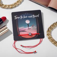 Браслет из текстиля/металла р. 7 Queen Fair 5440123, стразы