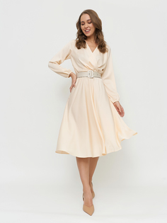 Платье женское BrandStoff BS20126 бежевое 48 RU