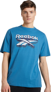 Футболка мужская Reebok 3D Stacked Vector Ss синяя 2XL