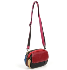 Женская кожаная сумка кросс-боди 6705 Ред/Блек Fuzi House