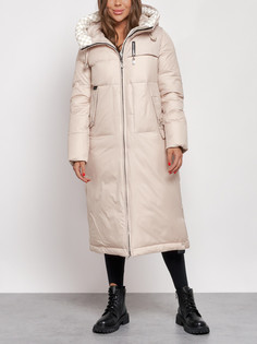 Пальто женское AD59120 бежевое M No Brand