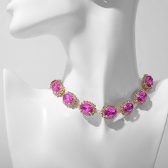 Колье из бижутерного сплава 30 см Queen Fair 9691719, стразы