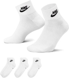 Комплект носков унисекс Nike Everyday Essential Ankle Socks 3P белых S