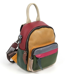 Женский кожаный рюкзак 2131 Елоу/Грин Fuzi House