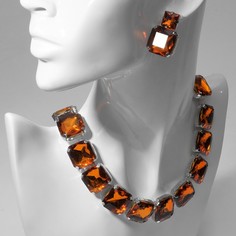 Колье+серьги из бижутерного сплава Queen Fair 7992703, стразы