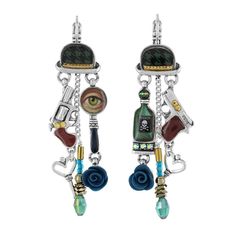 Серьги подвески из бижутерного сплава TARATATA TT-W23-02715-104, бусины/стразы